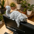 Cute Long Hair Sleeping Cat Figurine 3D Printed Mini Pet Computer Monitor Hanging Decor Desk Ornament for Home Office Decor Gift Oasis Select Papa Cat