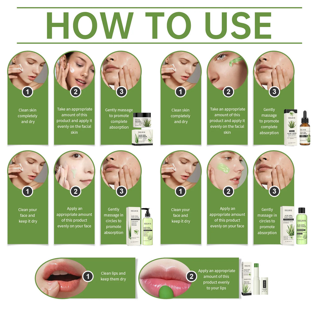 EELHOE Aloe Skin Care Kit – Hyaluronic Acid Face Moisturizer Skin Care Kit Oasis Select