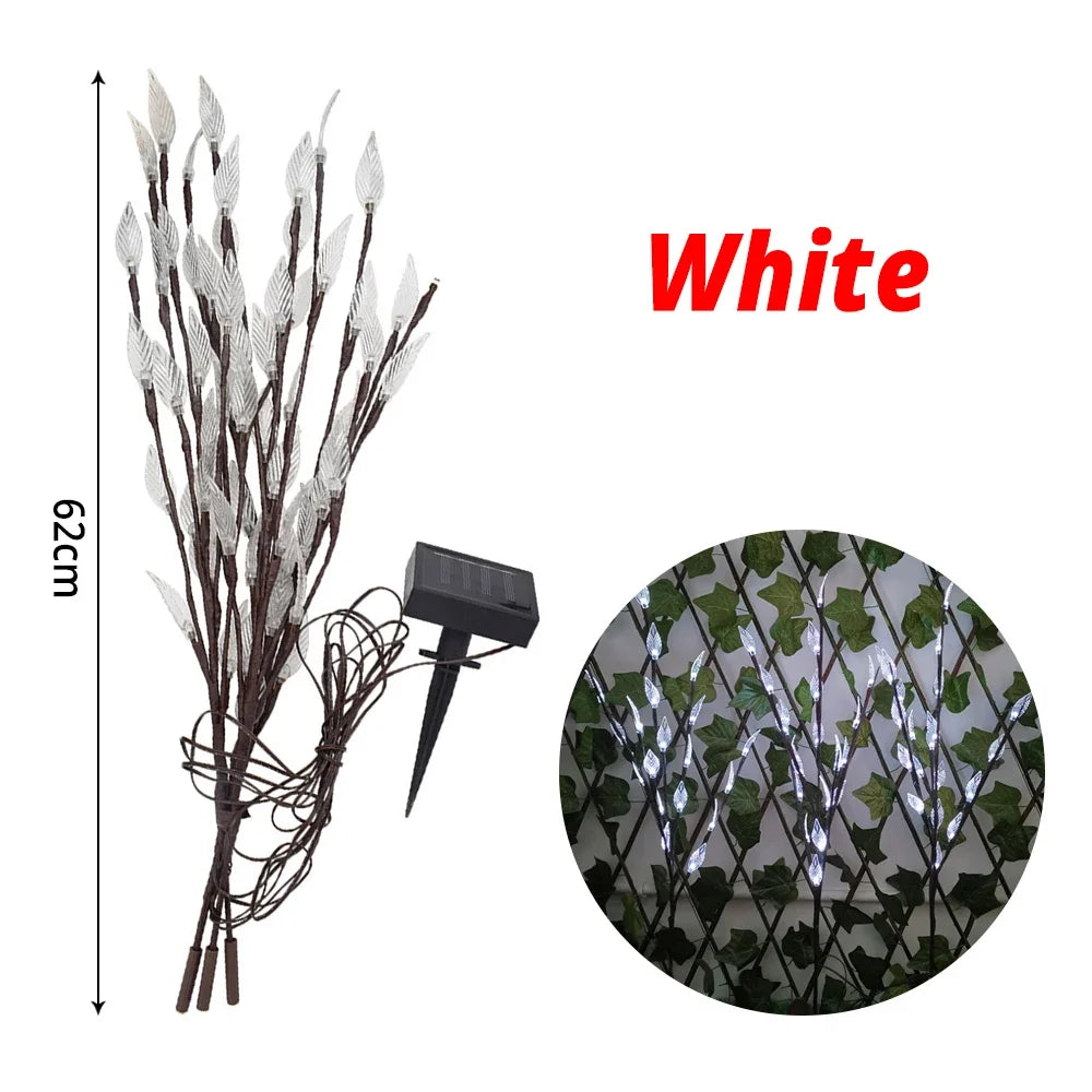 Solar Leaf String Lights – 60 LED Waterproof Garden Lamp 5m