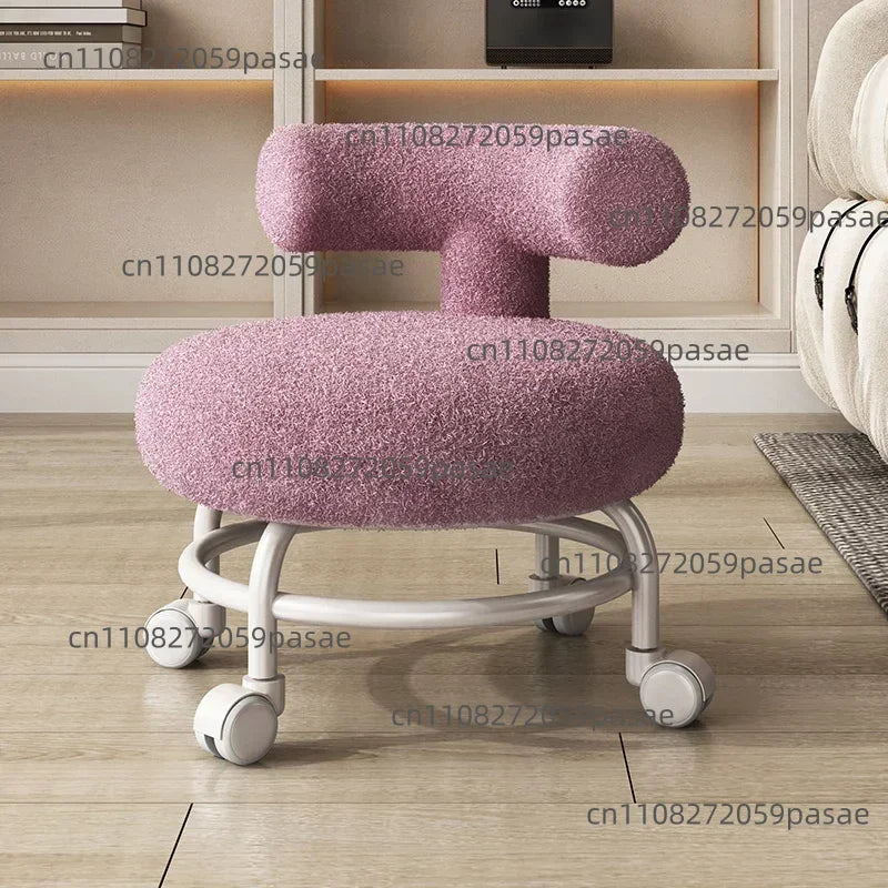 Professional Barber Chairs For Hairdressing, Household Pulley Low Stool With Baby, Lamb Wool Roller Low Stool Oasis Select E
