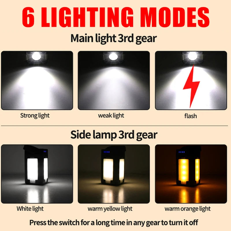 KDULIT Solar LED Camping Lantern – Power Bank Tent Light