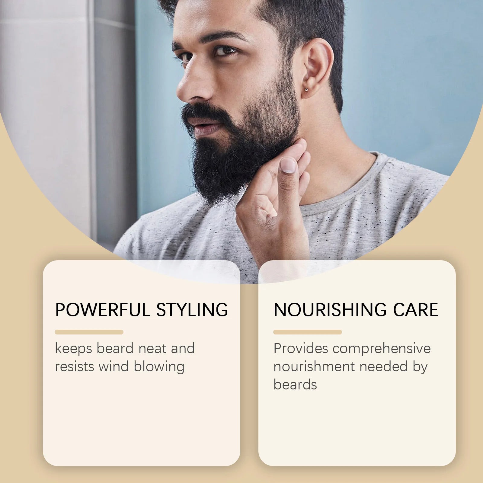 Men's Beard WaxSoft, Smooth & Natural ShinyRefreshing & Long-Lasting Non-GreasyDaily Gentle Beard Grooming Care Wax Oasis Select