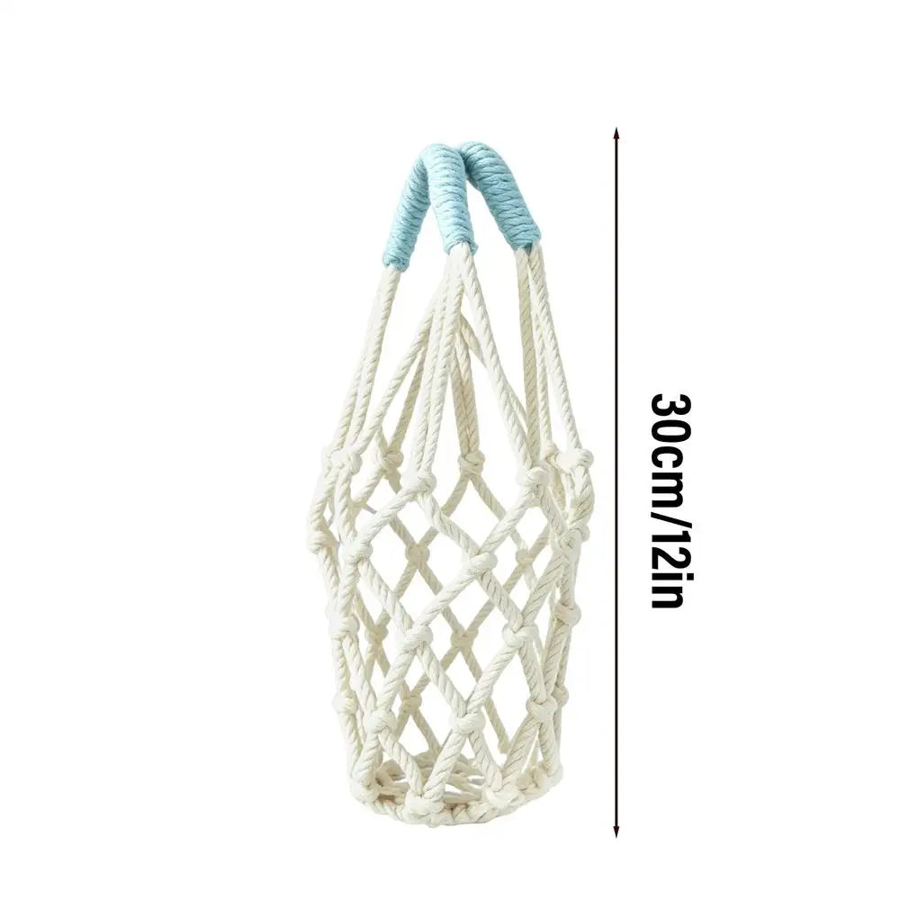 Handwoven Water Bottle Carrier Bag – Foldable Mesh Cup Holder