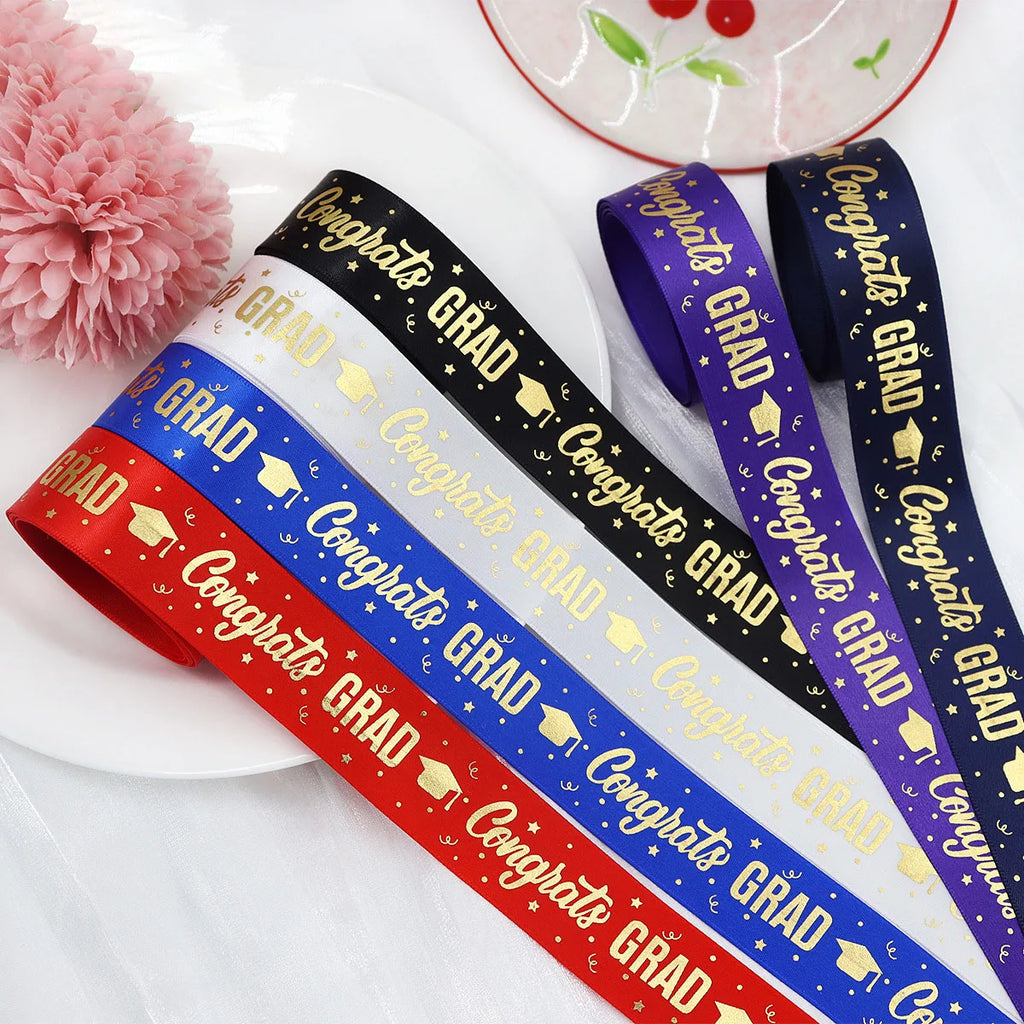 1 Roll，5 Yards Graduation Gift Packaging Ribbon,Decoration Party DlY Bow Ribbon, Graduation Ceremony CampusParty Supplies Oasis Select