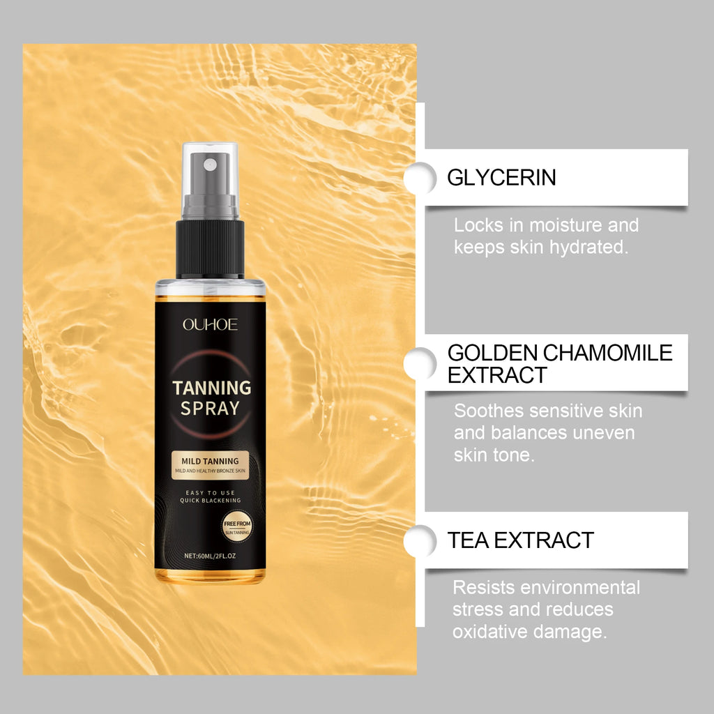 OUHOE Sunless Self Tanning Bronzing Spray Mist 60ml Self Tanning Spray Oasis Select