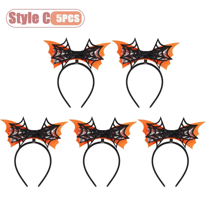 1-10PCS Witch Hat Spider Headband Halloween Party Favor Costume Masquerade Funny Hair Accessory for Women Adult Cosplay Oasis Select Style C-5PCS