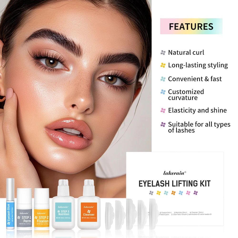 Lakerain Eyelash Lifting Kit Semi-Permanent Lash Liting & Perming Makeup Tools Combo Long-Lasting Eyelashes Styles Cosmetic Oasis Select