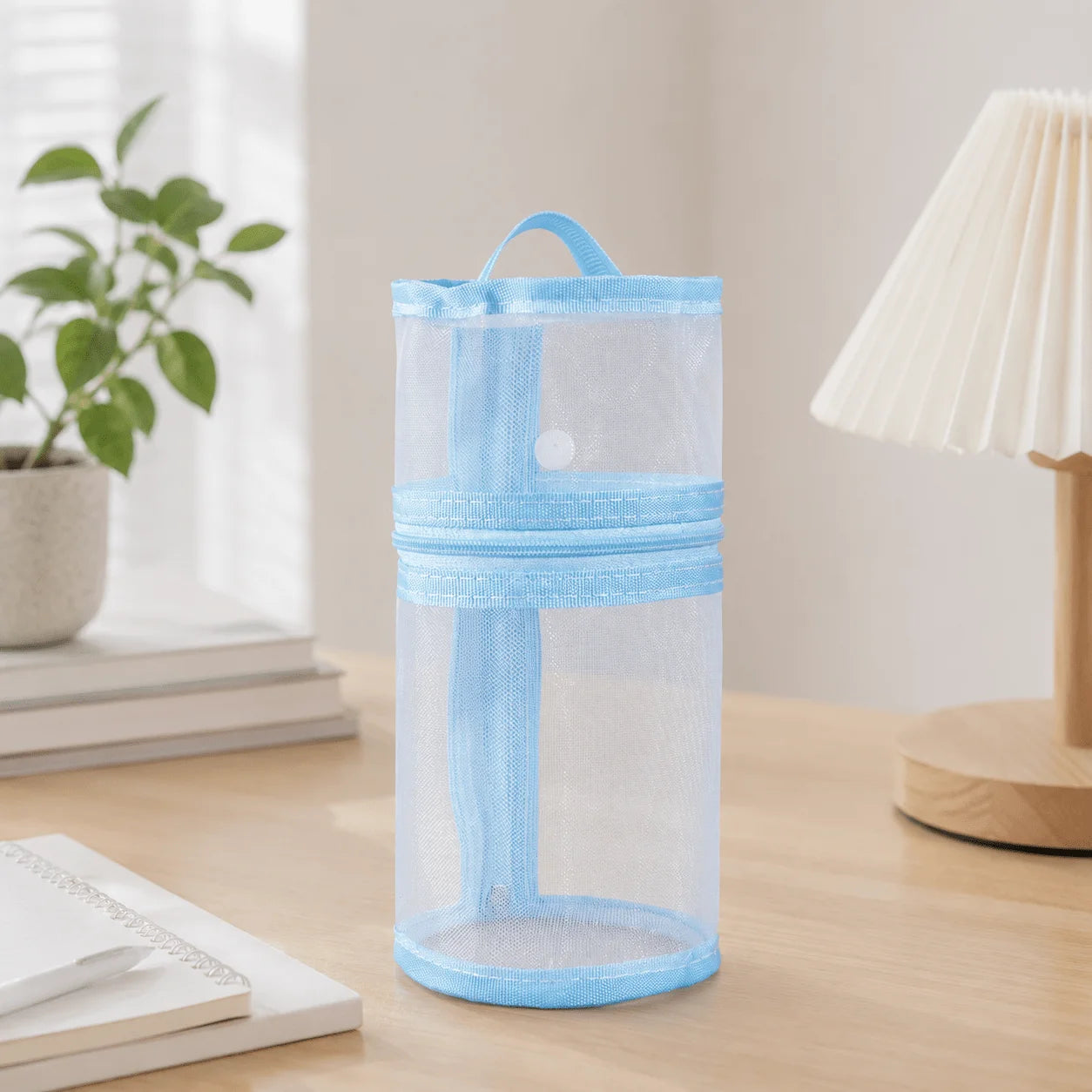 1/4PCS Multiple Simple Transparent Stand Up Pen Cases, Student Daily Storage, Large Capacity Stationery Box Oasis Select Blue