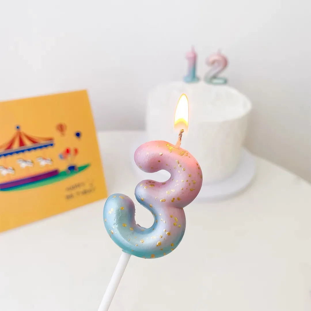 Candle Pink Birthday Candle Girl Happy Birthday Cake Topper Children's Party Decor Ornaments Opera Digital Celebration Candle Oasis Select