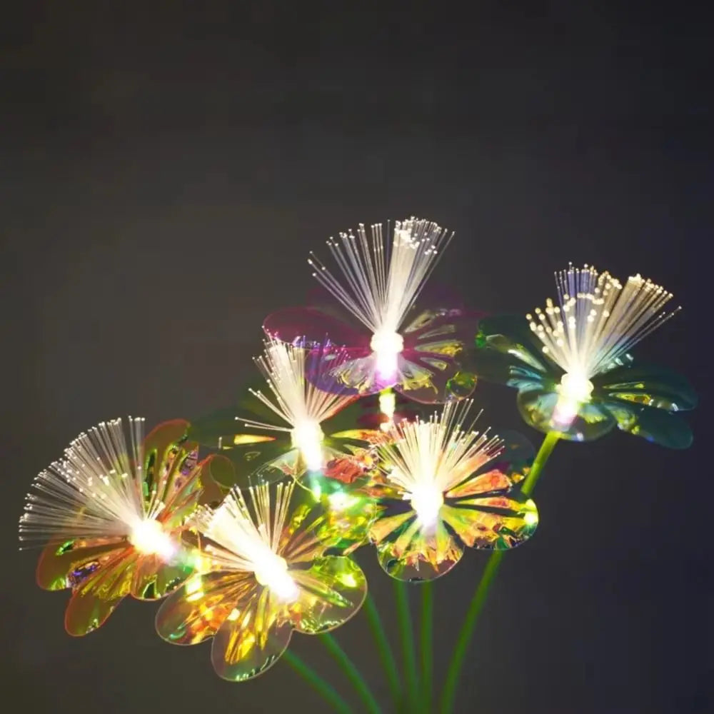 Solar Fiber Optic Flower Garden Stake Light | Waterproof 6/8 Head