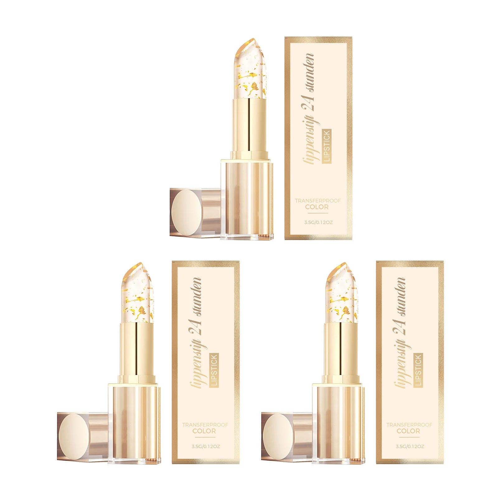 Gold Foil Color-Changing Lip Balm – Glossy & Moisturizing Color-Changing Lip Balm Oasis Select 3pcs