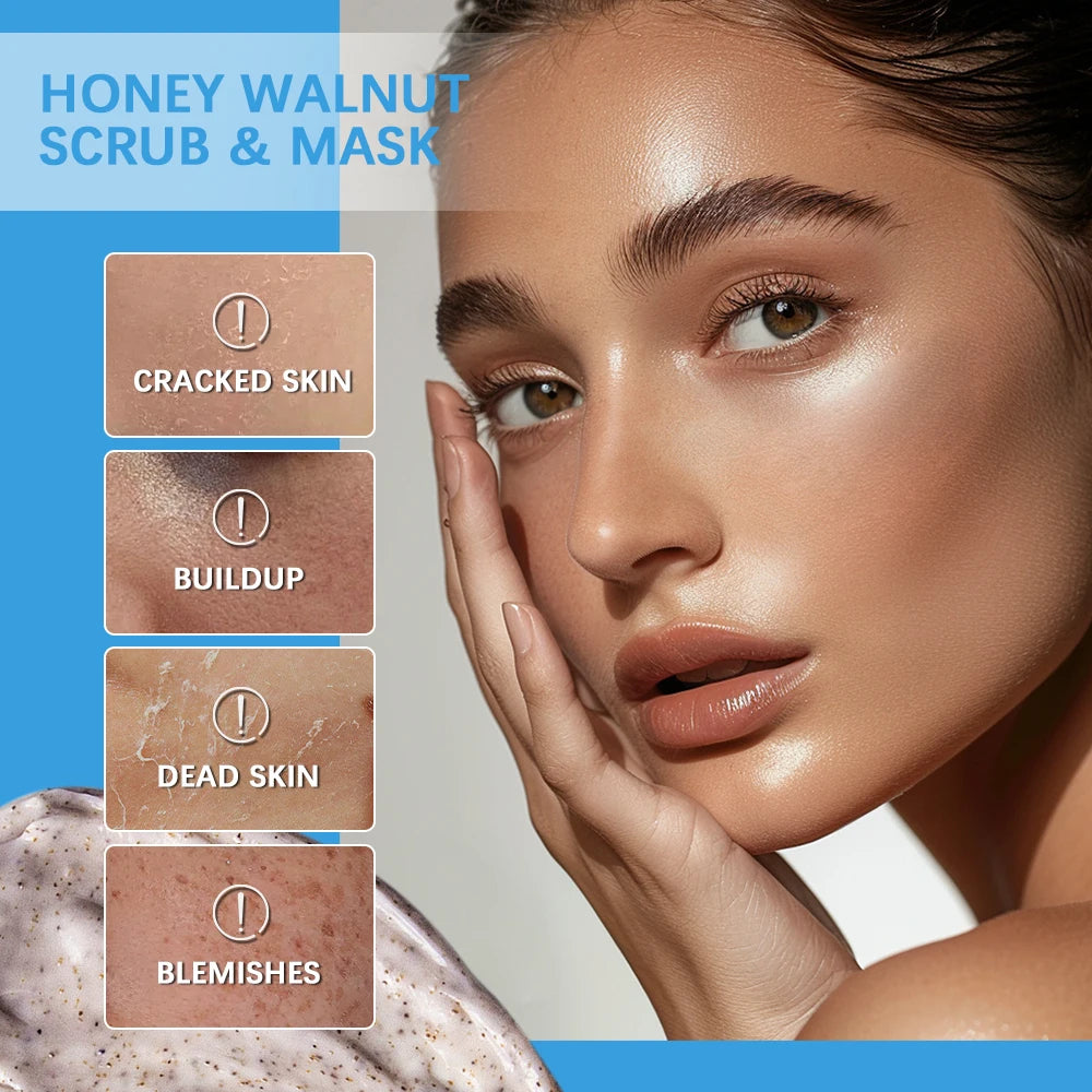 Facial Scrub & Mask Moisturizing Nourishing Skincare Facial Scrub For Honey Walnut Face Cream Facial Exfoliants Skin Care Oasis Select