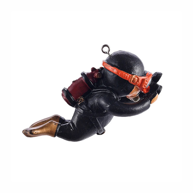 Kawaii Resin Mini Diver Frogman Fish Tank Floating Ornament