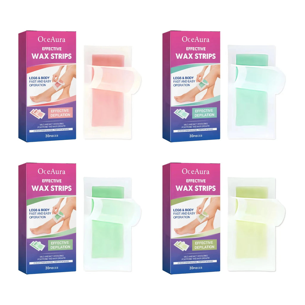 Hair Removal Wax Strip Professional Depilatory Cold Wax Strip Long Lasting Smooth Effective Gentle Body Facial Depilatory Oasis Select