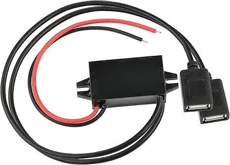 Waterproof 12V/24V To 5V 3A 15W Converter DC To DC Step Down Module Power Adapter Buck Voltage Transformer (Dual USB Connectors) Oasis Select Dual square USB 12V 24V 5V 3A
