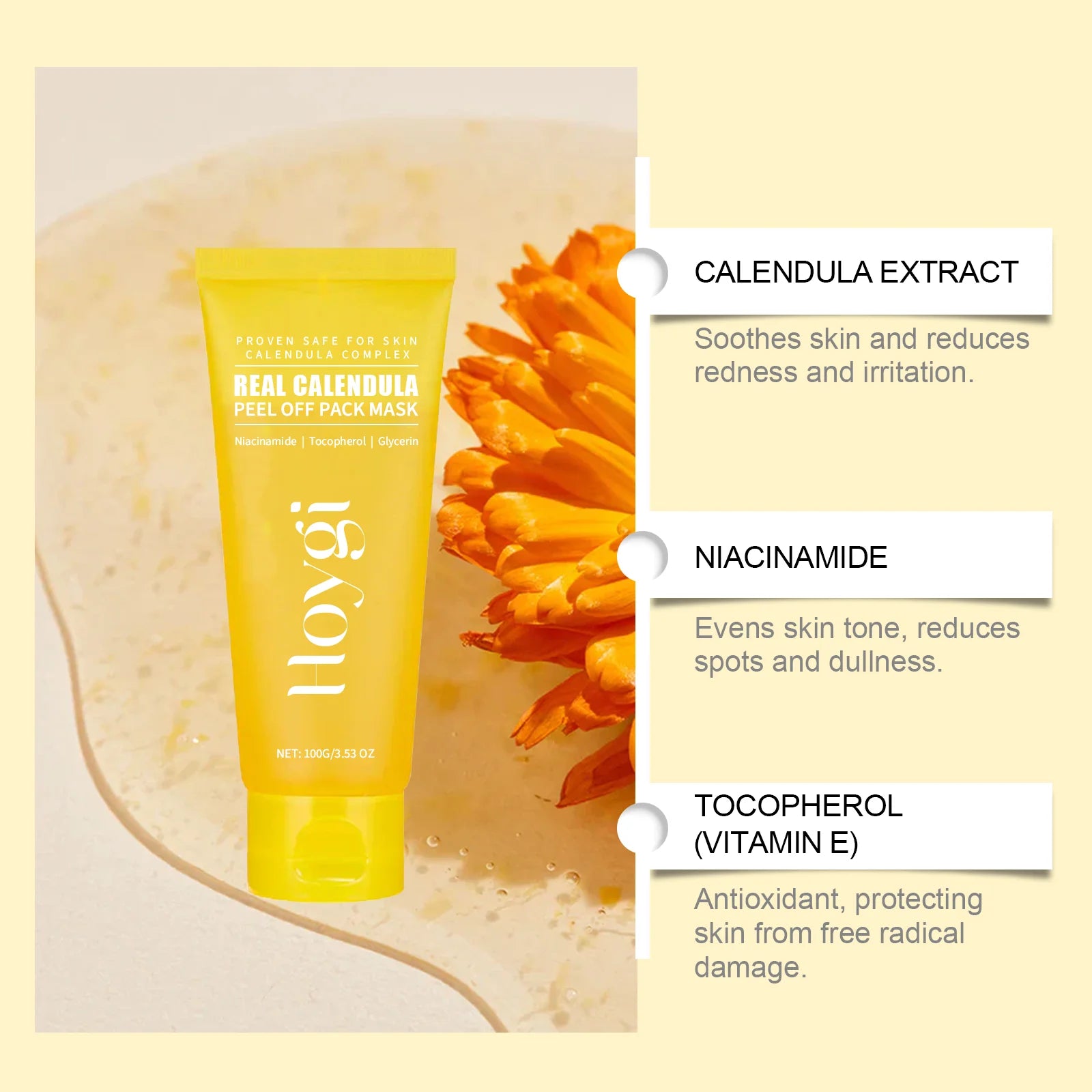 Calendula Peel-Off Mask – Blackheads, Pores & Brightening Peel-Off Face Mask Oasis Select