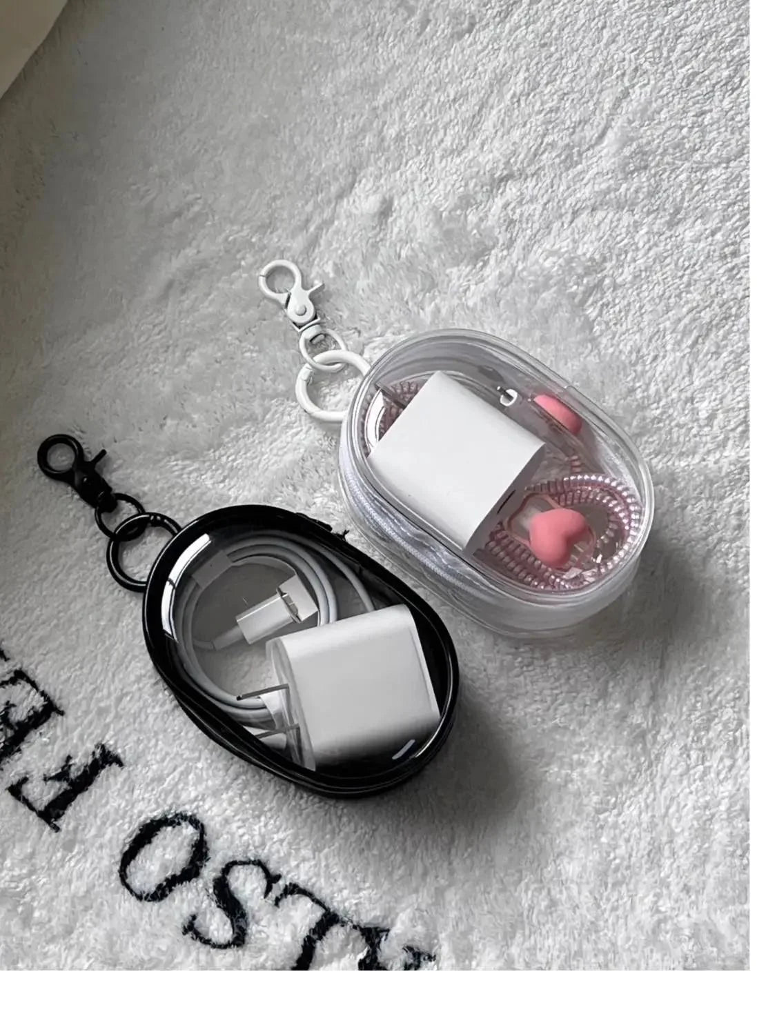Mini Clear Zipper Storage Bag – Cable & Earphone Organizer