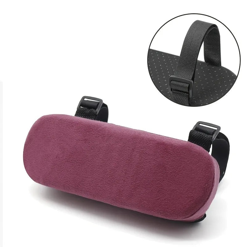 2pcs Office Chair Armrest Cushions - Ergonomic Elbow Pillows with Breathable Perforated Design, Adjustable Straps & Soft Padding Oasis Select 2pcs purple