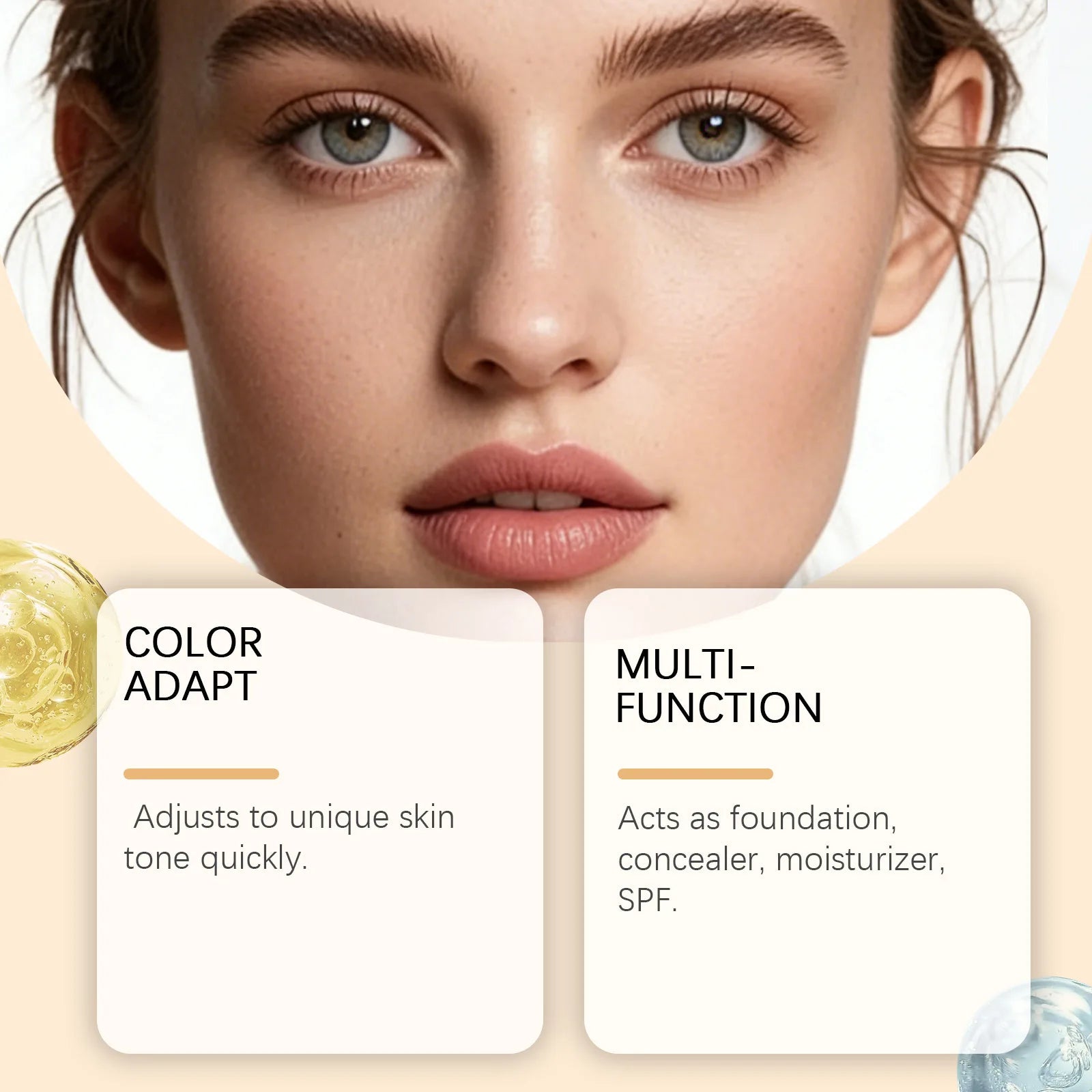 Concealing Foundation, Natural Concealer, Lightweight Skin-Fitting, Clear Finish, Brightening 3D Contour, Long-Lasting Wear Oasis Select