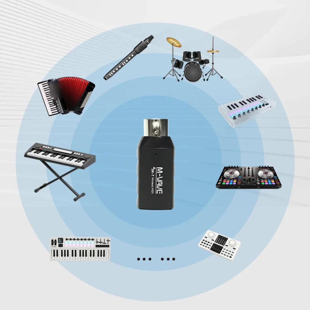 1PC Wireless Transmission Line For M-VAVE SK7 For MIDI Keyboards 2.4GHz Rechargeable Adapters Controllers Accessories Oasis Select