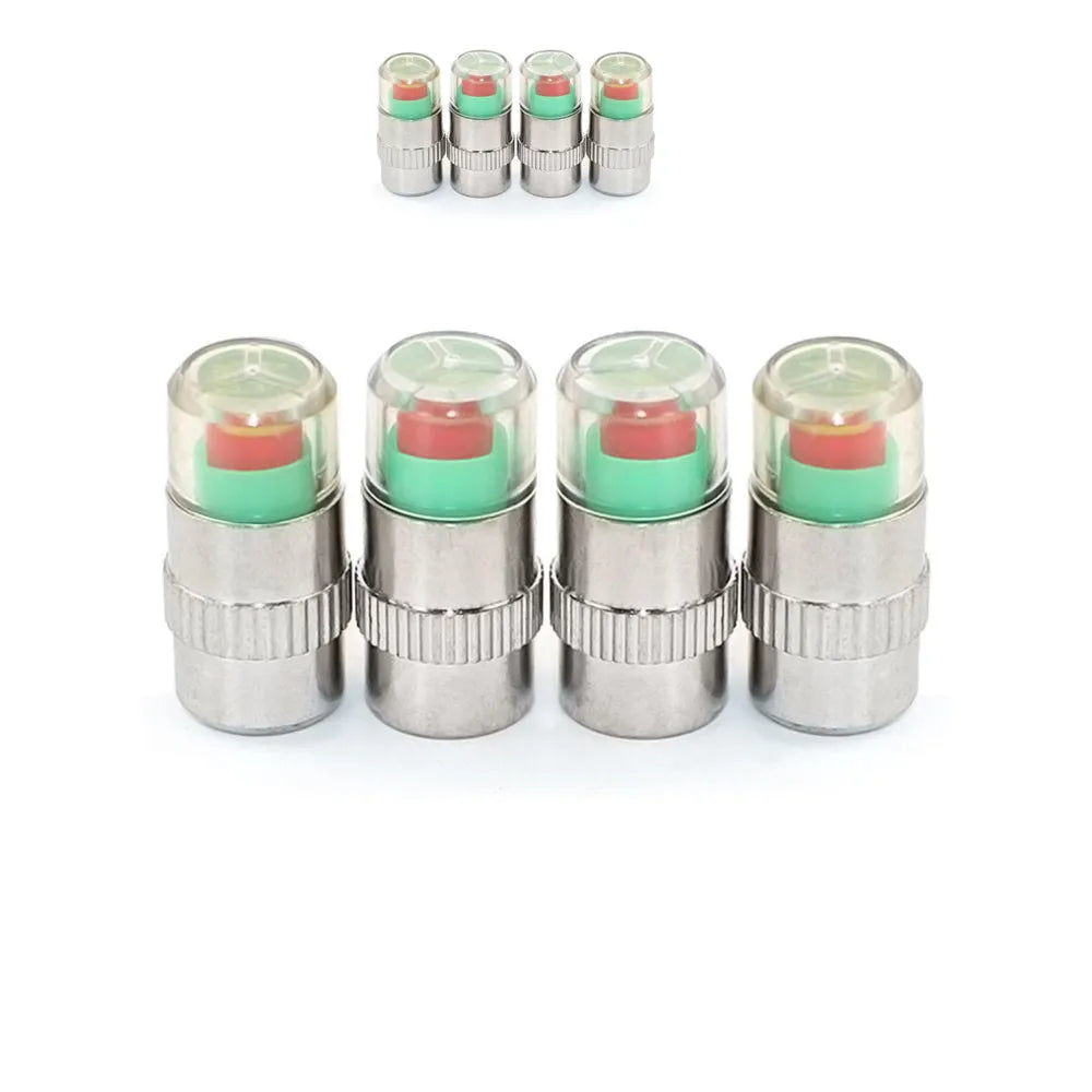 Tire Pressure Valve Stem Caps – 3-Color Alert, 4 or 8 Pack Tire Pressure Cap Oasis Select 8pcs