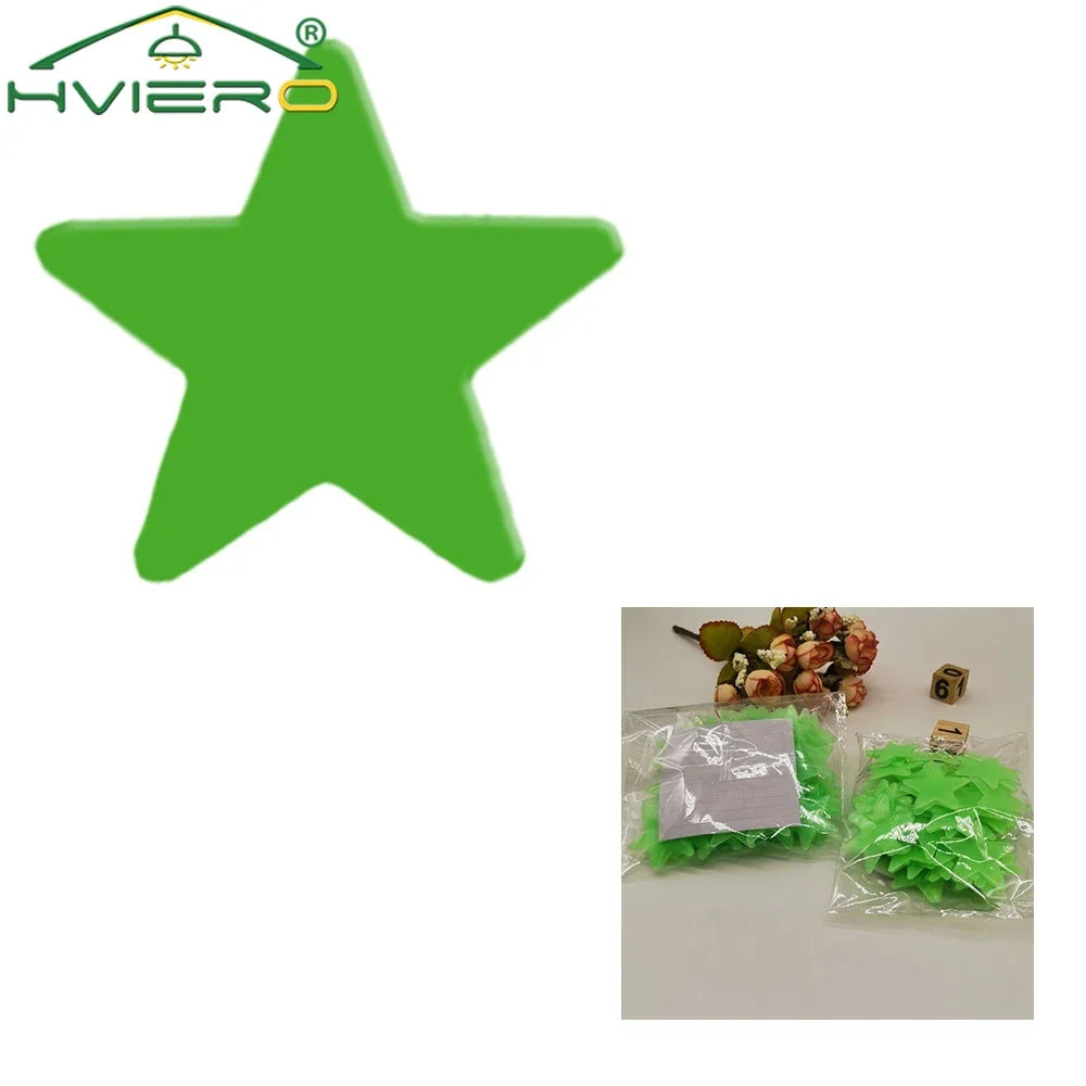 50 Pcs Glow in the Dark 3D Star Wall Stickers for Kids Rooms