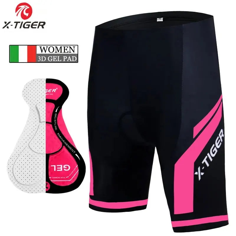 X-TIGER Women Cycling Shorts 3D Gel Padded Shockproof MTB Mountian Bicycle Shorts Road Racing Bike Shorts Summer Outfit Clothes Oasis Select XW-DK-01303 XXL