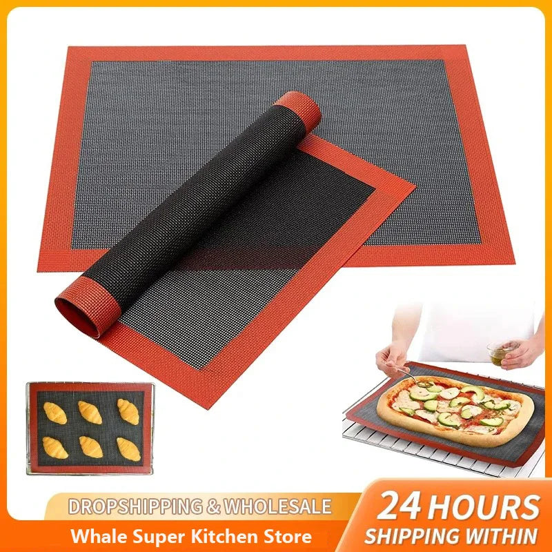 Baking Grill Mat 30X40cm Baking Tray Breathable Anti stick BBQ Cookie Bread Baking Pad Oven Microwave High Temperature Baking Oasis Select