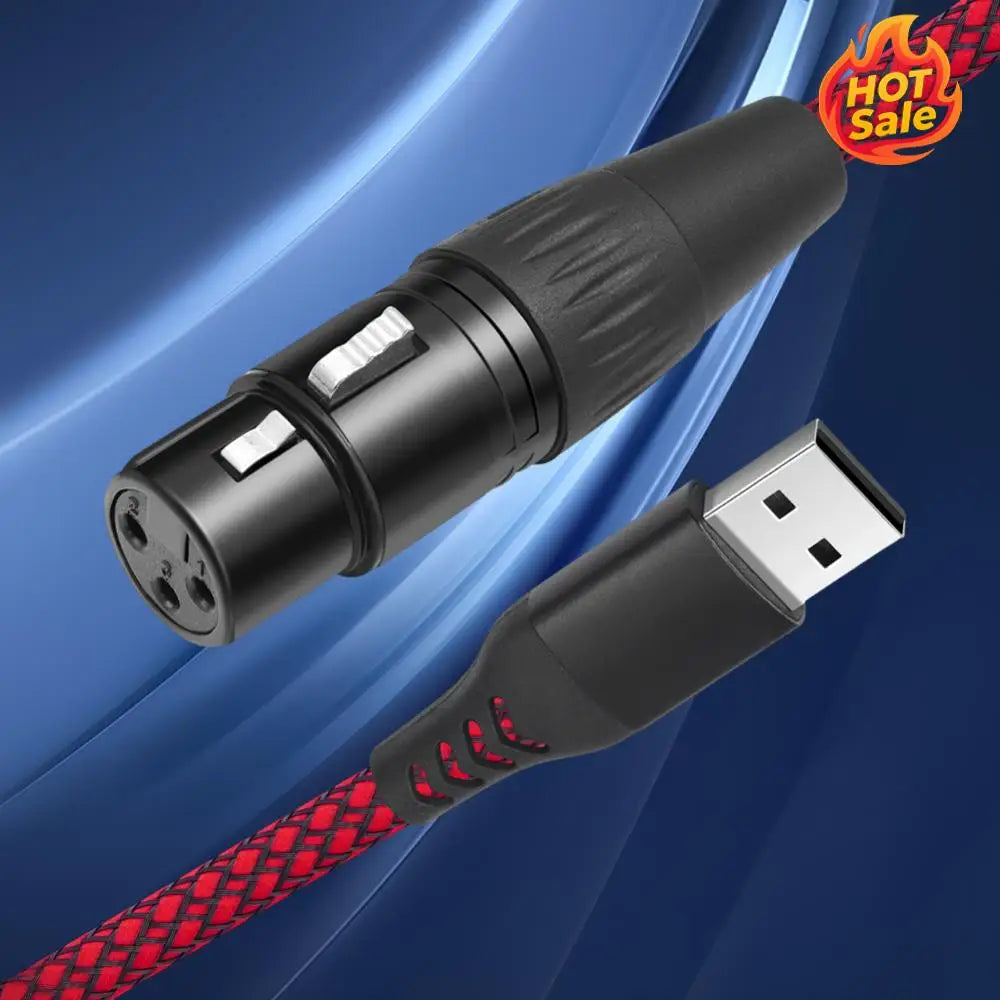 USB Male To XLR Female Mic Link Converter Cable USB To XLR Adapter Studio Audio Cable for Microphones Or Recording Karaoke Sing Oasis Select