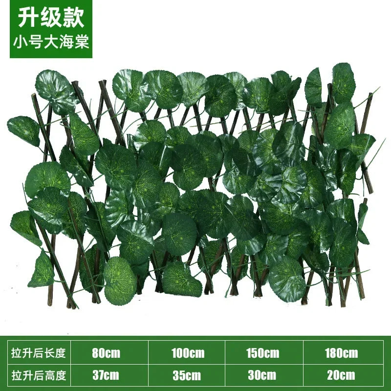 Artificial Garden Retractable Fence, Expandable Faux Green Leaf Screen Panels, Rattan Outdoor Hedge Vines, Climbing Frame Decor Oasis Select SHT 40CM