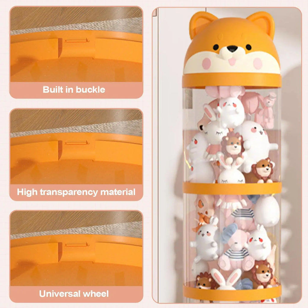 Stuffed Animal Holder Plush Storage Organizer Toy Tube Cute Tube Stuffy Holder Clear Container Large Capacity Home Decor bucket Oasis Select