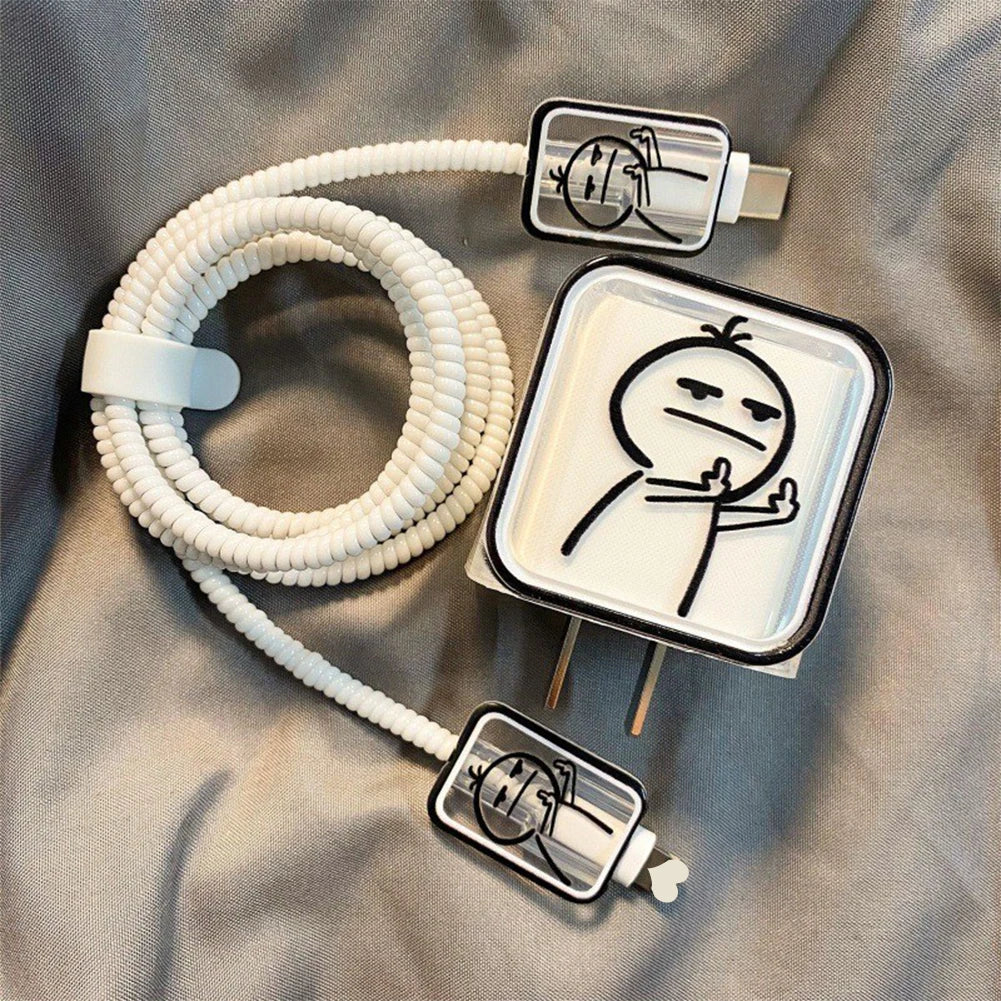 Emoji TPU Cable Protector for iPhone 15 14 13 Pro Max | PD Fast