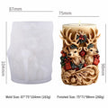 Double Deer Candle Mold Flexible Christmas Candle Mold Cylindrical Silicone Candle Mold Soft For Christmas Home Decoration Oasis Select Clear White