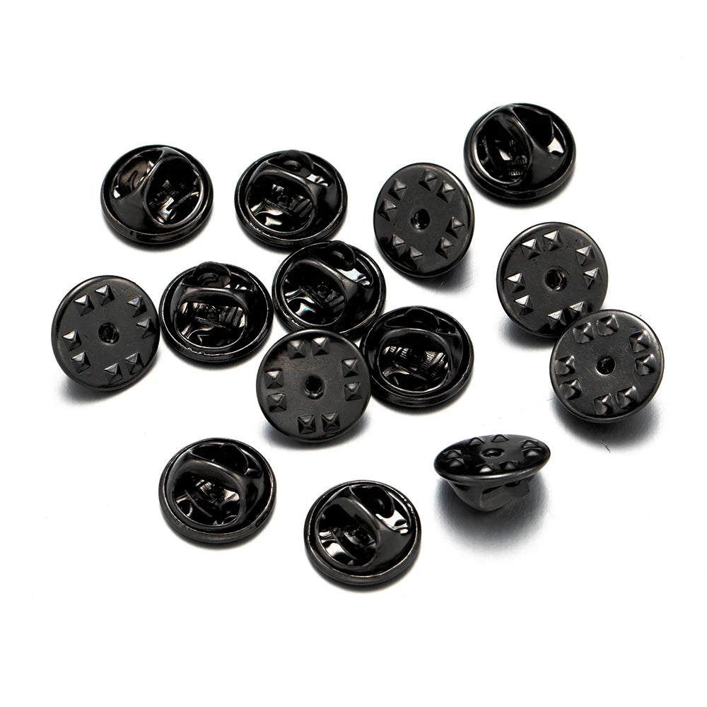 200Pcs Butterfly Clutch with Blank Pins Backs Tie Tacks Replacement for DIY Craft& Badge Jewelry Making -Locking Pin Backs Oasis Select Black Base 200 Pieces