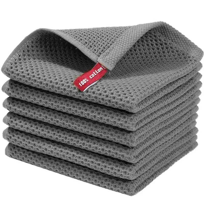 6PCS No Trace Honeycomb Absorbent Dish Tableware Kitchen Rag Towel Glass Cleaning Cleaning Tool Towel Oasis Select