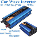 Car Wave Inverter DC 12 V Volt 24V 36V 48V 60V To AC 220V 500W 1200W 2000W 2600W Power Bank Converter Solar Correction Wave Oasis Select 12V 500W 220V