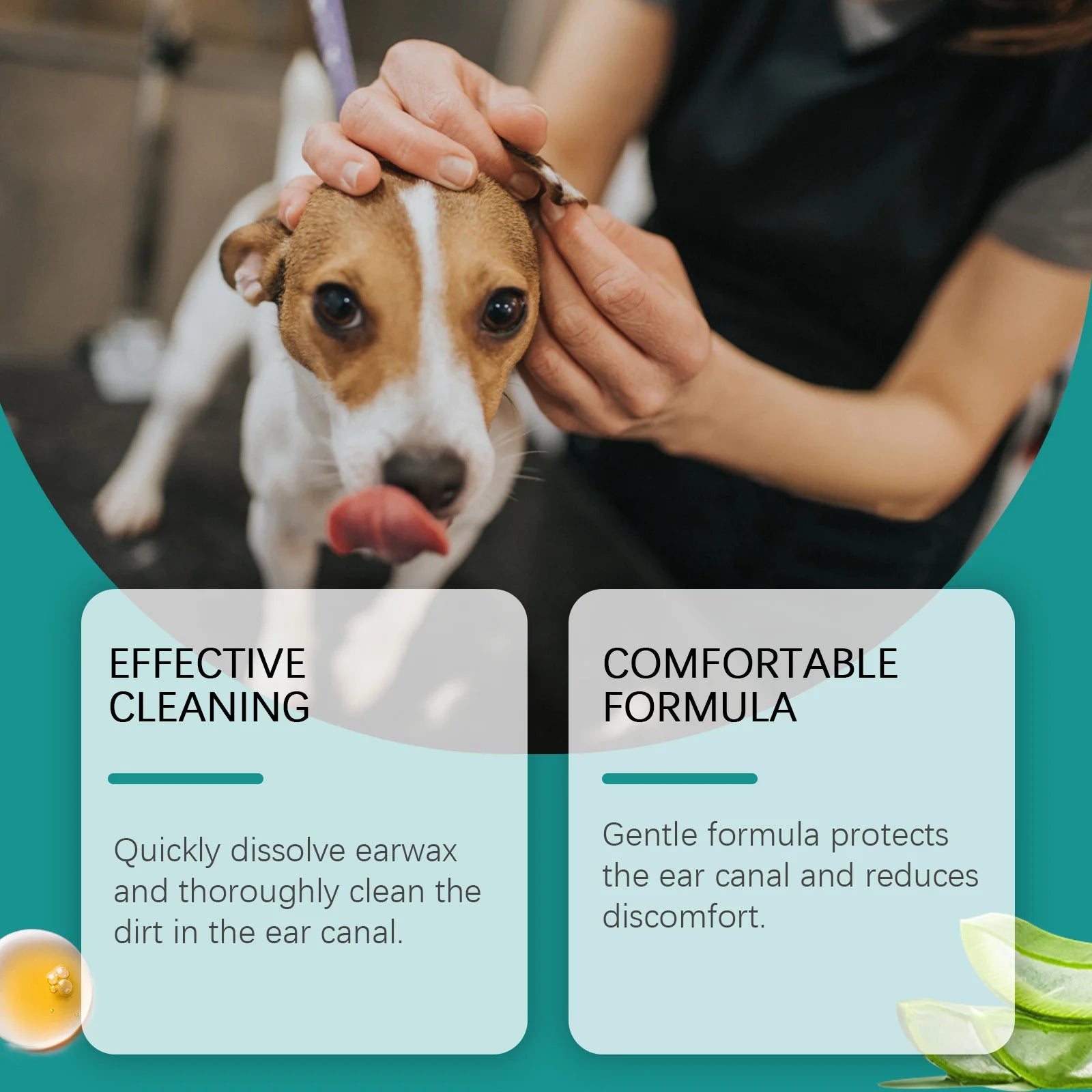 Pet Ear Cleaner Remove Ear Mites Odor Removal Dirt Relieve Itching Reduce Redness Soothing Nourishing Deodorization Pet Ear Care Oasis Select