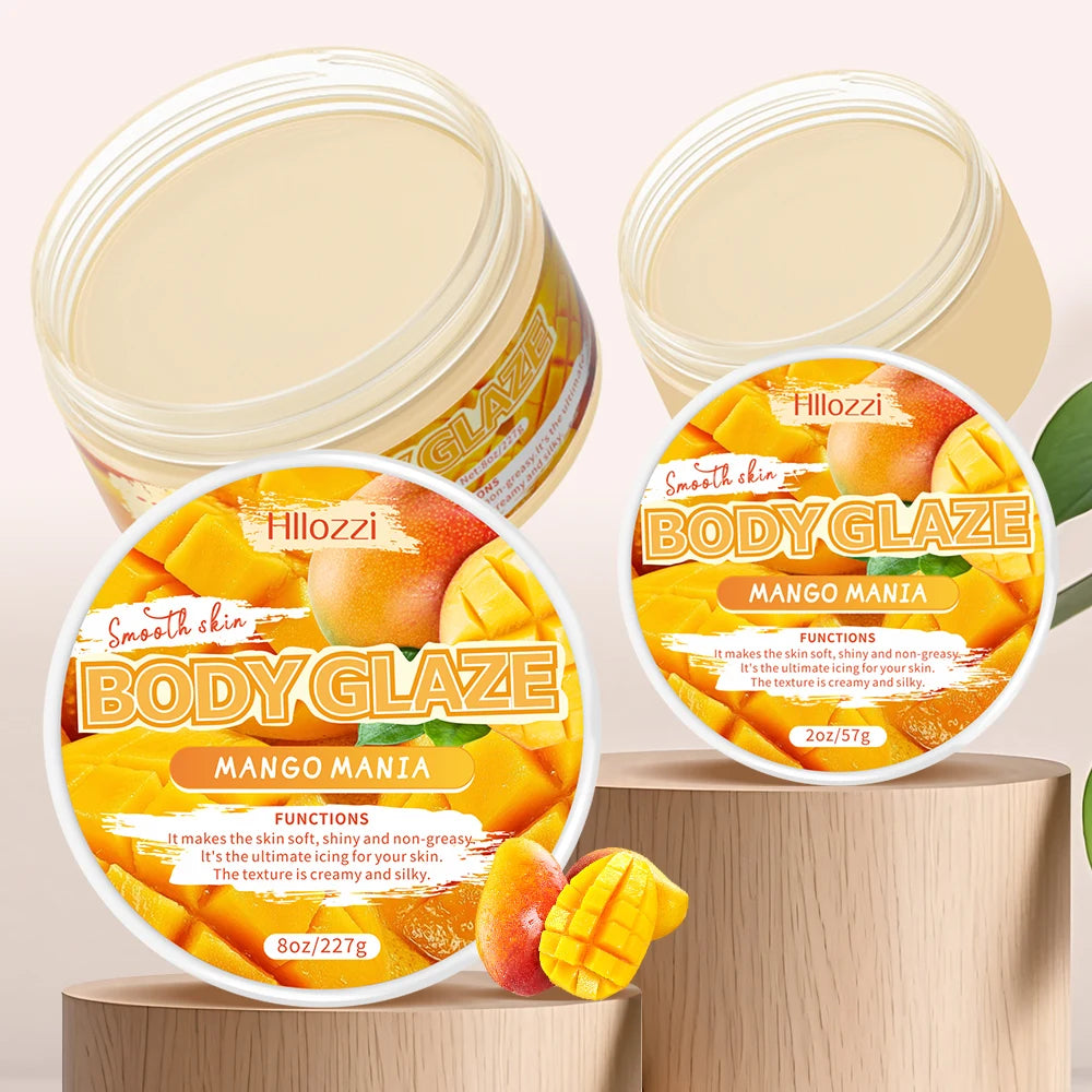 2oz/8oz Mango Mania Body Glaze Nourishing Moisturizing Skin Care Body Butter Refreshing Non-Greasy Body Oil Moisturizing Skin Lo Oasis Select