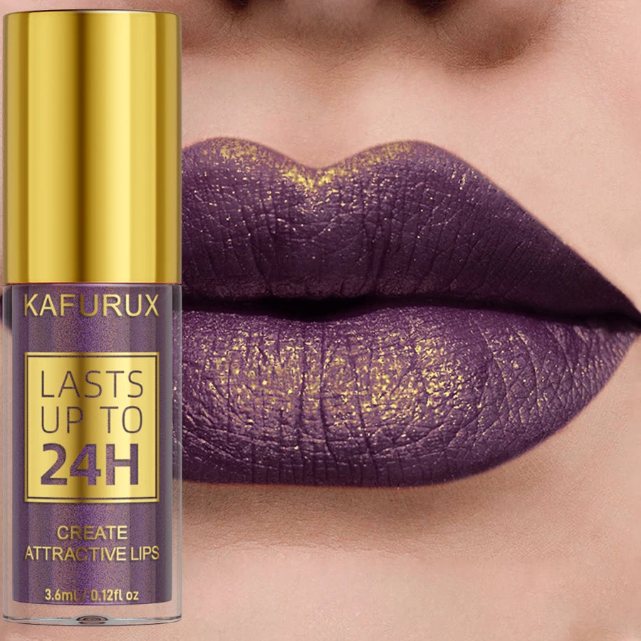 KAFURUX Glitter Metallic Lip Gloss – 14 Colors Long-Lasting