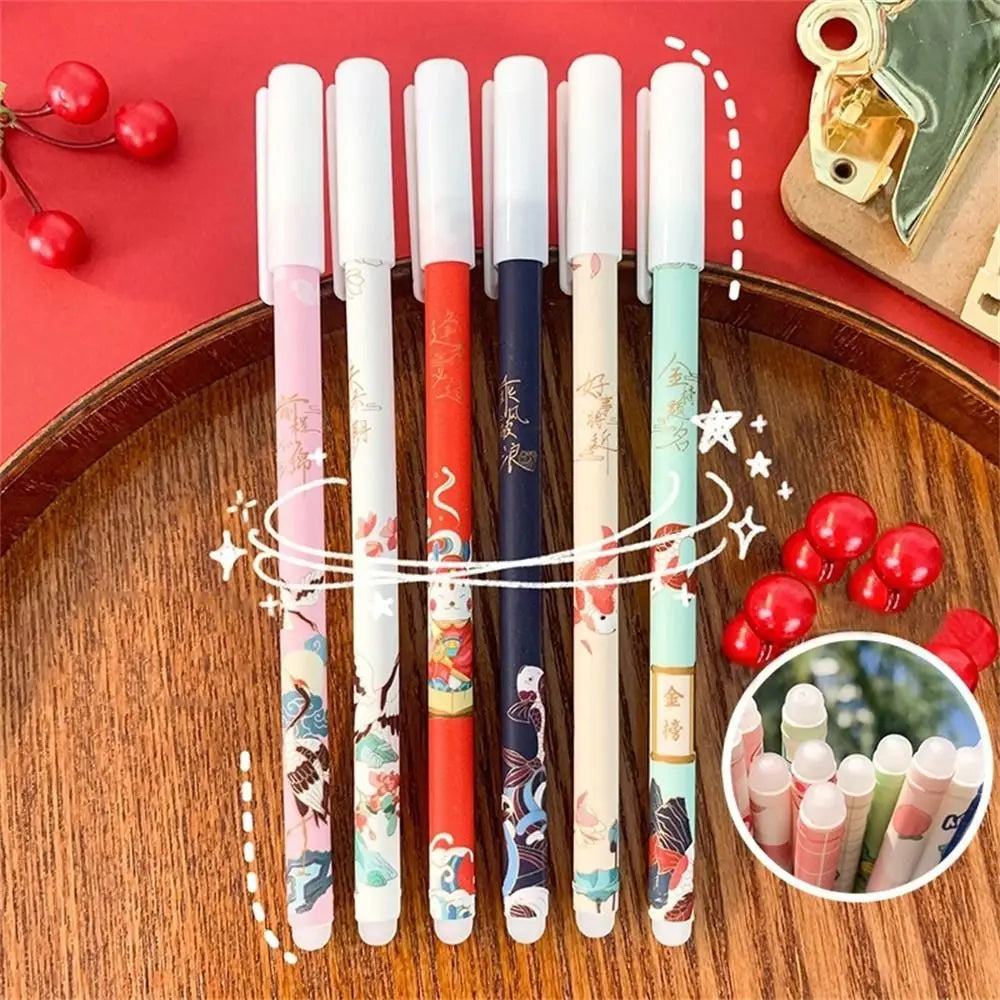 1Pcs Kawaii Game Cartoons Neutral Erasable Pen 0.5mm Blue Gel Pens Washable Handle School Office Supplies Kids Stationery Oasis Select ancient random 1pc