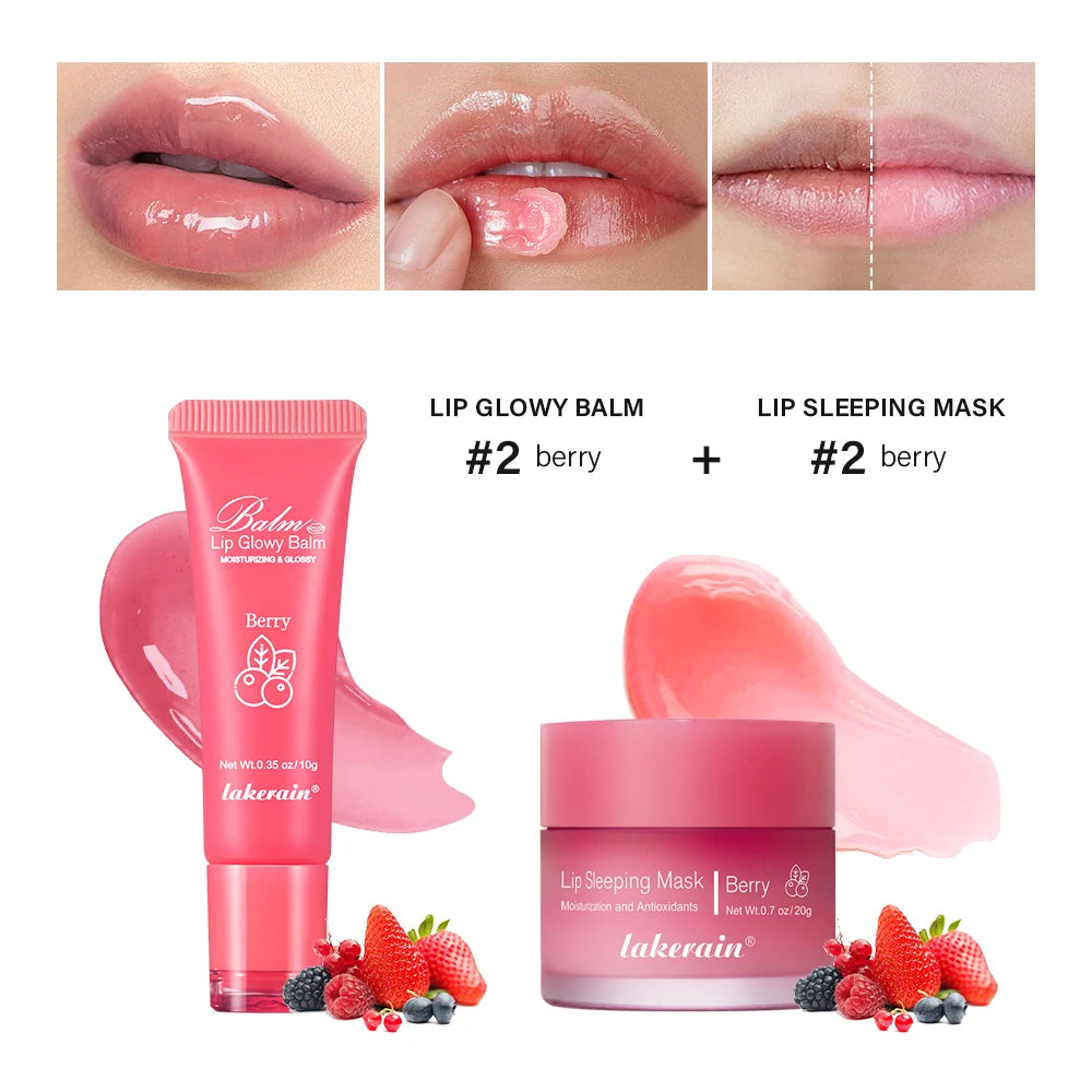 Lip Balm & Lip Mask Set Moisturizing Night Lips Care Multiple Colors Makeup Maintenance Lip Anti-Cracking Lip Oil Care Cosmetic Oasis Select SET 6