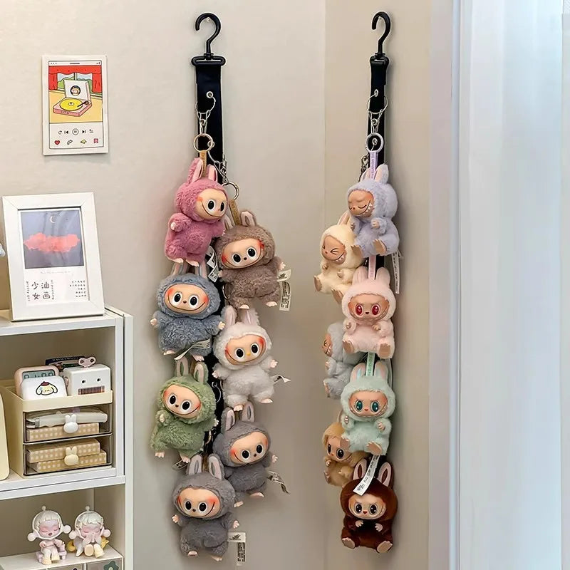8-Clip Wall Hanging Doll Storage Rack | Door Hook Organizer