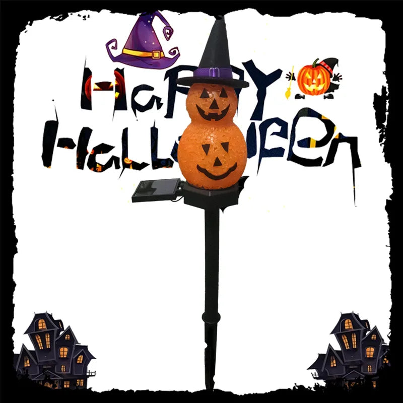 Solar-powered Halloween Pumpkin Land Plug-in Resin Lamp, Festive Atmosphere Lawn Lamp, Ghost Festival Party Decorative Lamp Oasis Select 1PCS