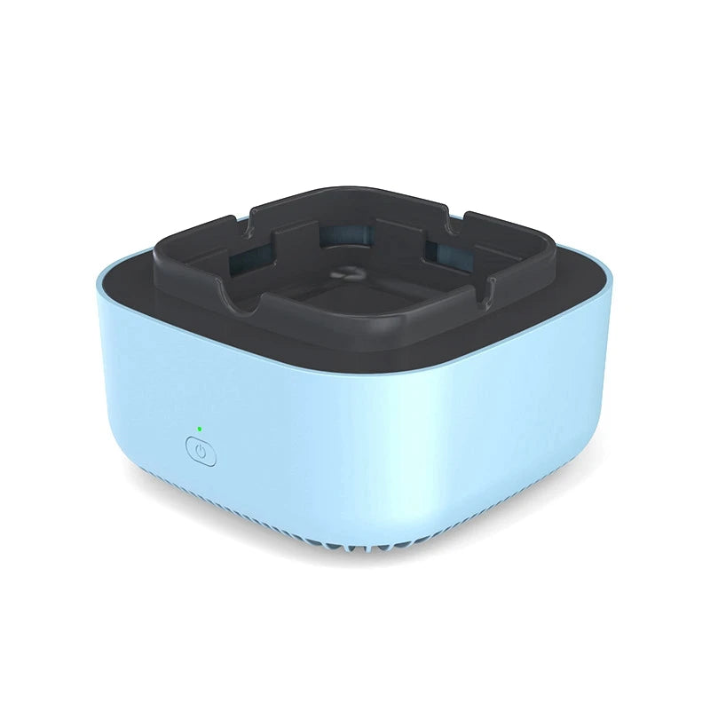 1Set Smart Ashtray Air Purifier Home Office Aromatherapy High Flame Retardant Nylon + Glass Fiber Smokeless Ashtray Oasis Select Blue