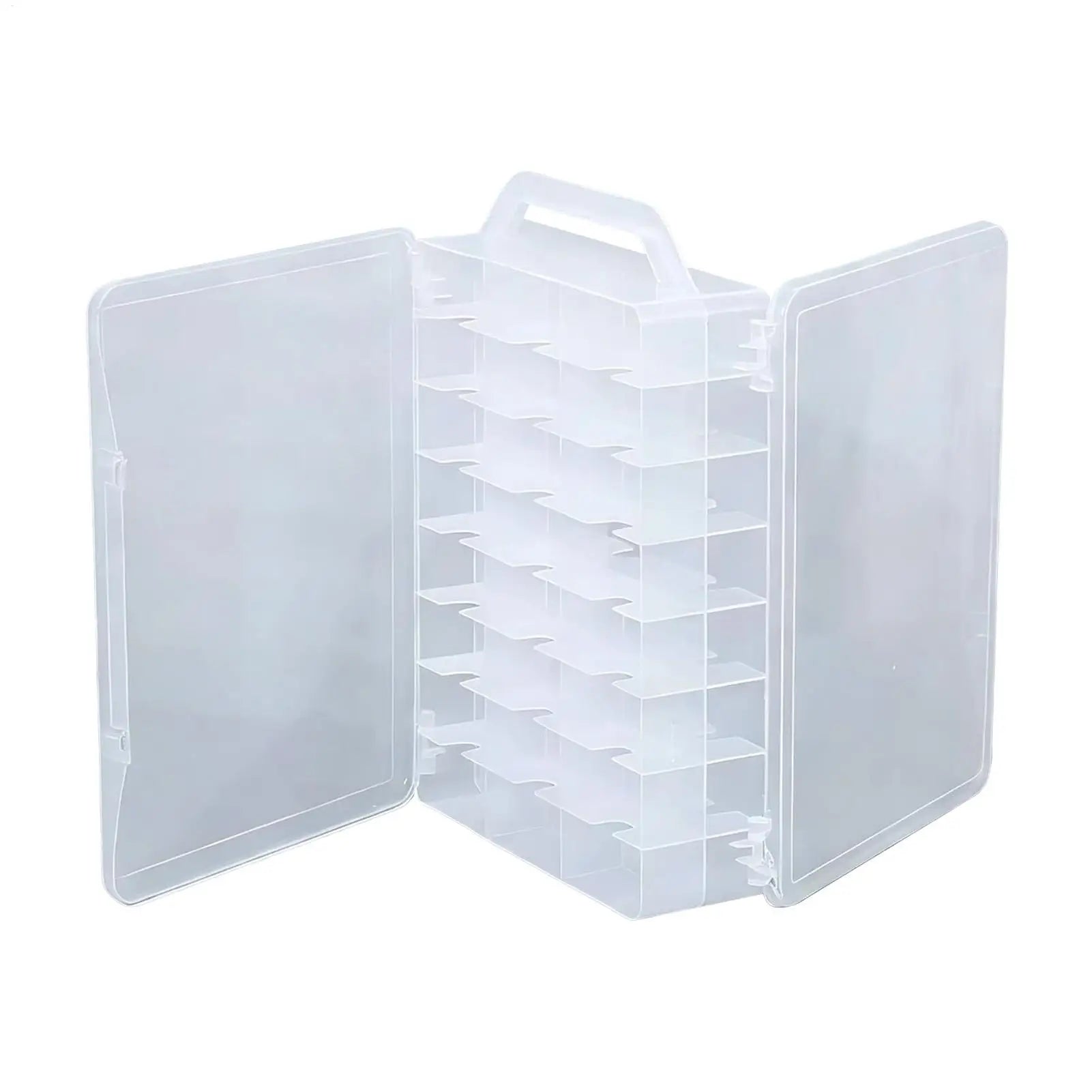 Clear Storage Boxes Double Sided Organizer Case Box With Handle 46 Compartments Clear Box With Lid For Home Office Bedroom Oasis Select