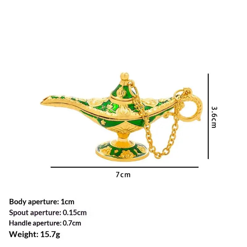 Vintage Aladdin Lamp Miniature Statue | Wedding & Home Decor Miniature Decorative Statue Oasis Select Green
