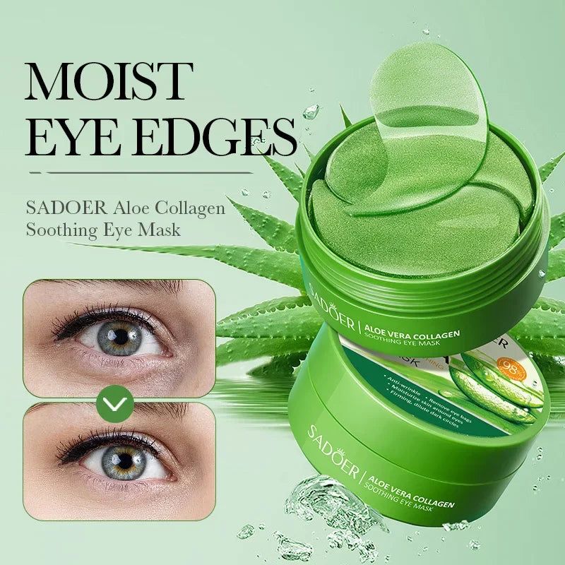 SADOER 60-Pc Aloe Collagen Eye Masks – Dark Circles & Firming Under Eye Patches Oasis Select Default Title