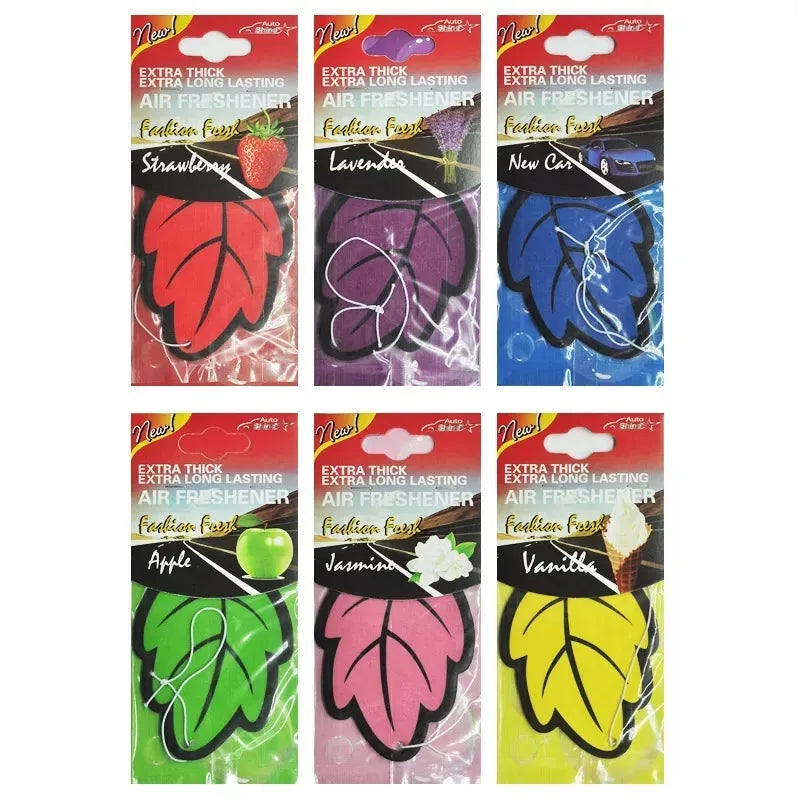 1/2/3/4Pcs Car Air Freshener Natural Scented Tea Paper Auto Hanging Vanilla Perfume Fragrance Leaf Shape Car Interior Oasis Select