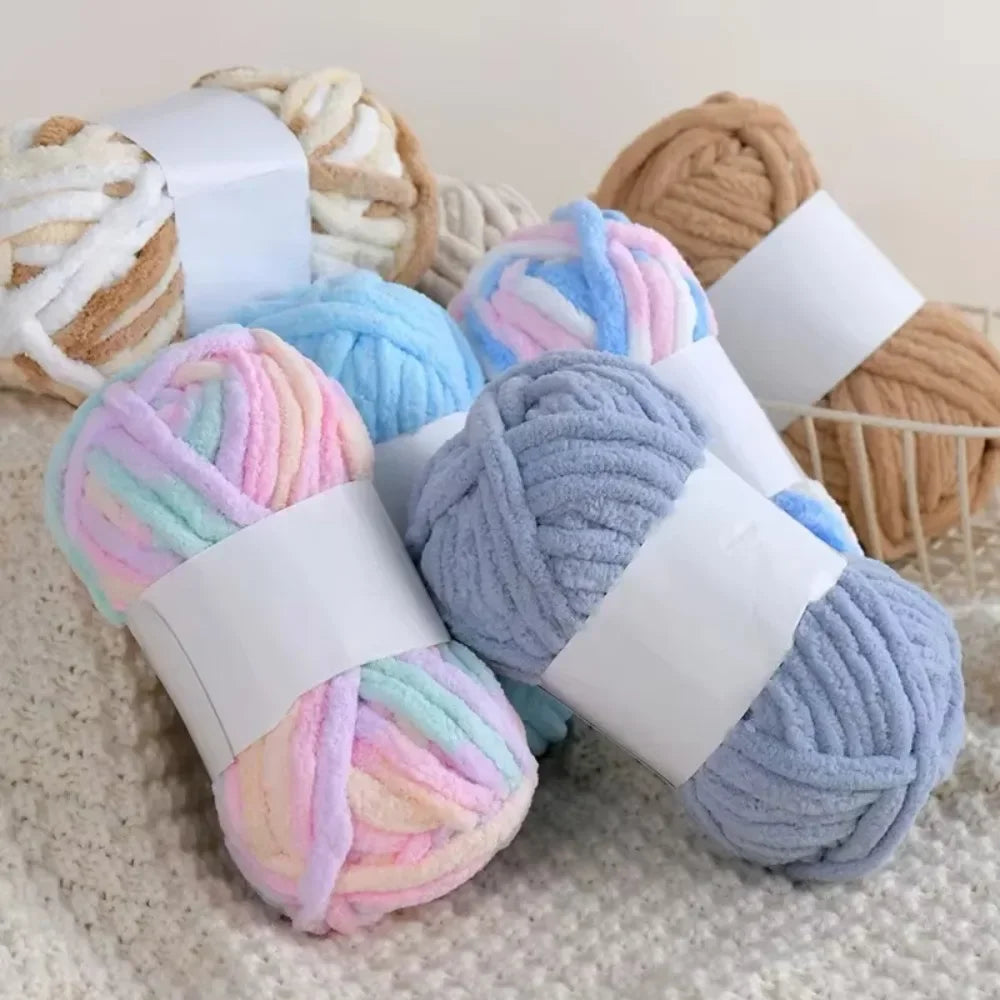 50g/roll Fantasy Color Coarse Ice Bar Arctic Velvet Yarn Handwoven DIY Scarf Hat Clothes Thread Thick Wool Crochet Stripe Thread Oasis Select