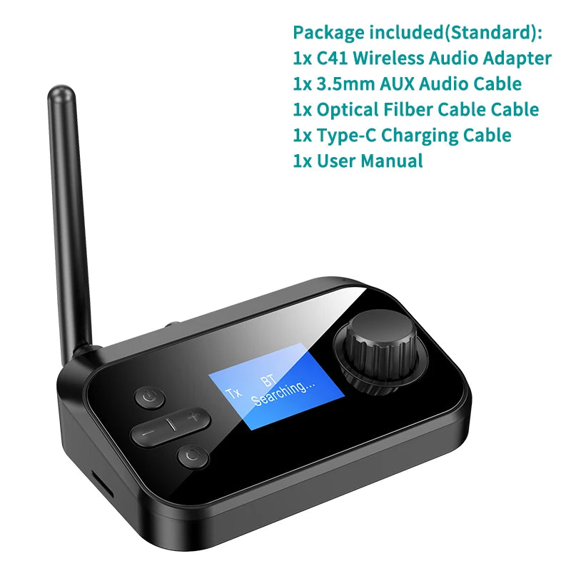 Multi-Function Bluetooth Audio Transmitter Receiver 3.5mm AUX Optical Coaxial Stereo Wireless Adapter DAC Converter For TV PC Oasis Select C41 Stardand